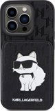 Karl Lagerfeld Karl Lagerfeld KLHCP15LSAKCNSCK iPhone 15 Pro 6.1" σκληρή θήκη μαύρη Saffiano με θήκες για κάρτες και βάση Monogram Choupette