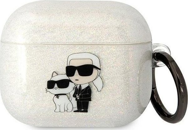 Κάλυμμα Airpods 3 Karl Lagerfeld KLA3HNKCTGT διαφανές με γκλίτερ Karl&Choupette