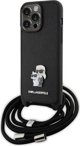 Karl Lagerfeld Karl Lagerfeld KLHCP15XSAKCPSK iPhone 15 Pro Max 6.7" σκληρή θήκη μαύρη Crossbody Saffiano Metal Pin Karl & Choupette
