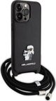 Karl Lagerfeld Karl Lagerfeld KLHCP15XSAKCPSK iPhone 15 Pro Max 6.7" σκληρή θήκη μαύρη Crossbody Saffiano Metal Pin Karl & Choupette