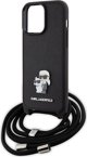 Karl Lagerfeld Karl Lagerfeld KLHCP15XSAKCPSK iPhone 15 Pro Max 6.7" σκληρή θήκη μαύρη Crossbody Saffiano Metal Pin Karl & Choupette