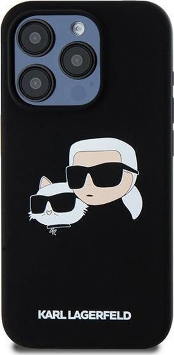 Karl Lagerfeld Karl Lagerfeld KLHMP15LSKCHPPLK iPhone 15 Pro 6.1" μαύρη σκληρή θήκη σιλικόνης Karl & Choupette MagSafe