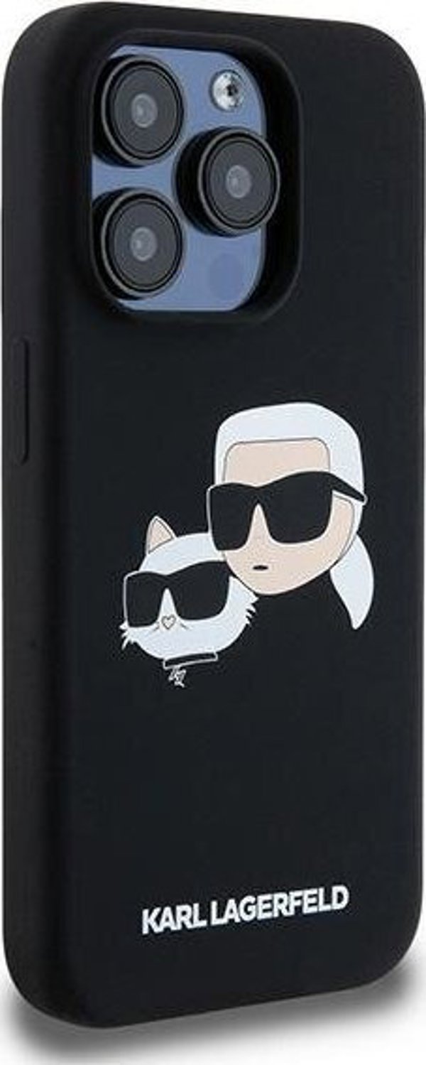 Karl Lagerfeld Karl Lagerfeld KLHMP15LSKCHPPLK iPhone 15 Pro 6.1" μαύρη σκληρή θήκη σιλικόνης Karl & Choupette MagSafe