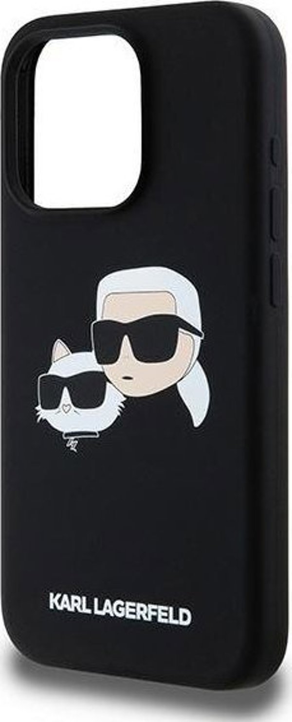 Karl Lagerfeld Karl Lagerfeld KLHMP15LSKCHPPLK iPhone 15 Pro 6.1" μαύρη σκληρή θήκη σιλικόνης Karl & Choupette MagSafe