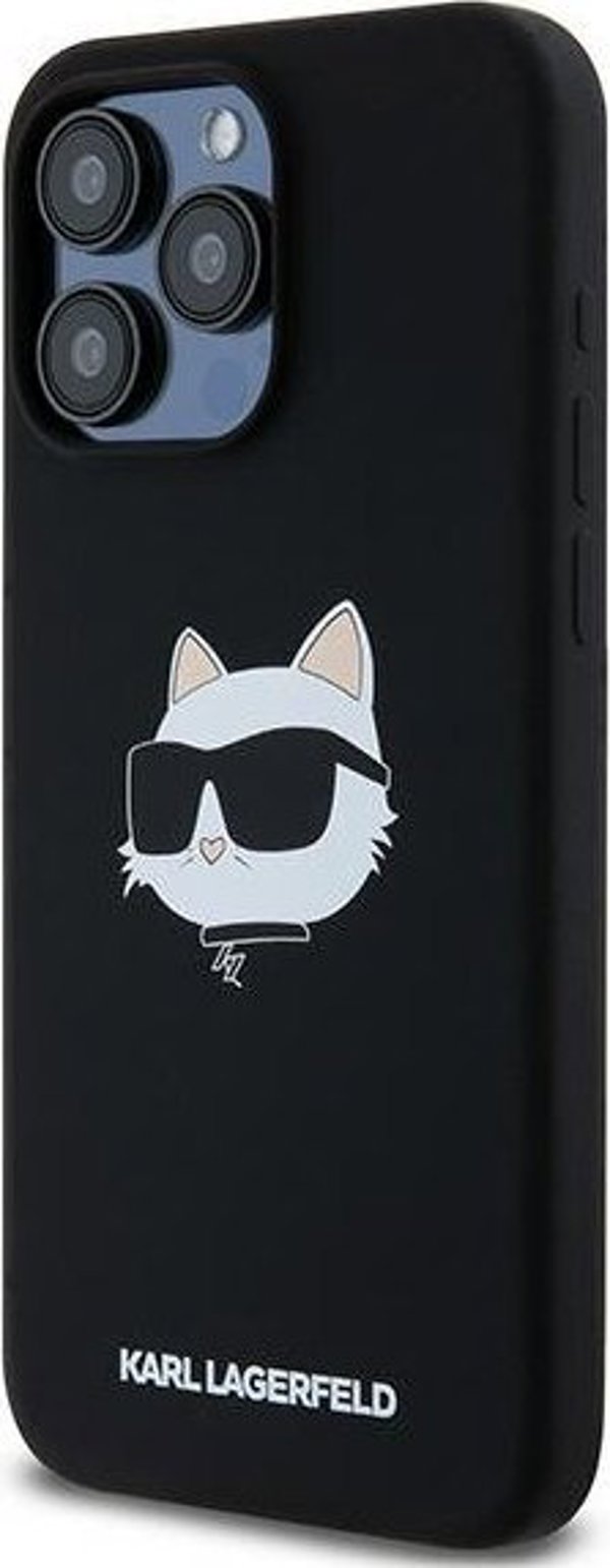 Karl Lagerfeld Karl Lagerfeld KLHMP15XSCHPPLK iPhone 15 Pro Max 6.7" μαύρη σκληρή θήκη σιλικόνης Choupette Head MagSafe
