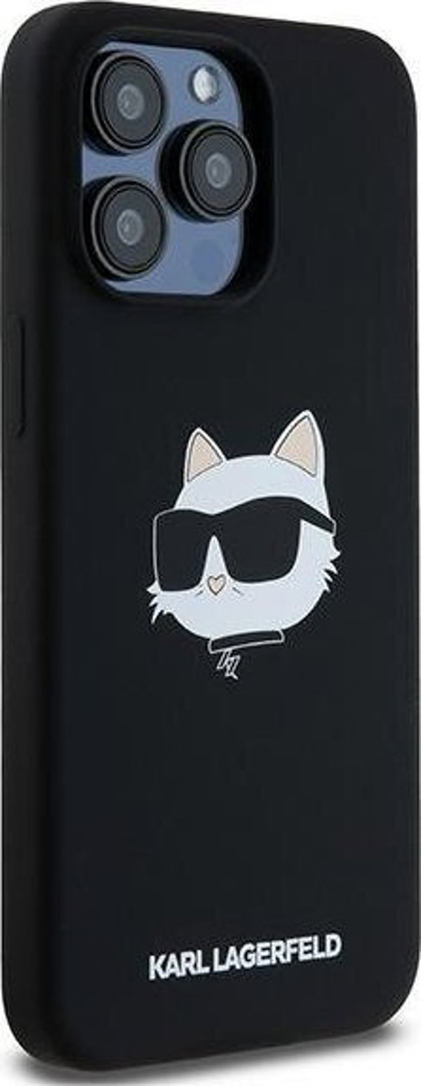 Karl Lagerfeld Karl Lagerfeld KLHMP15XSCHPPLK iPhone 15 Pro Max 6.7" μαύρη σκληρή θήκη σιλικόνης Choupette Head MagSafe