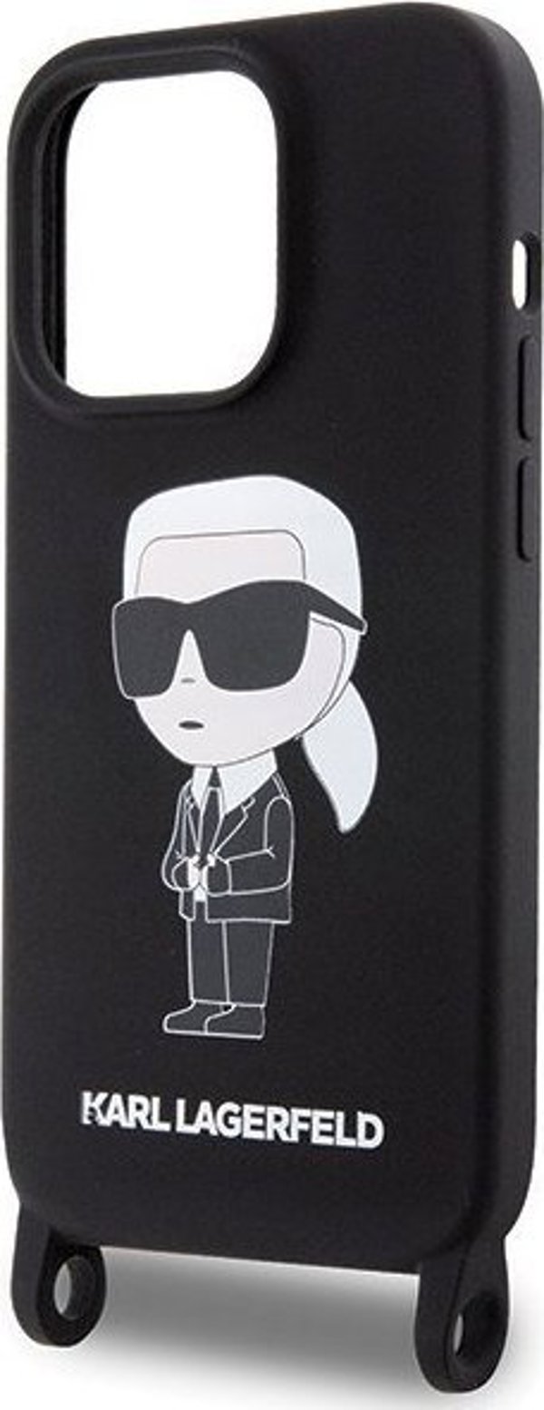 Σκληρή θήκη Karl Lagerfeld Karl Lagerfeld KLHCP15XSCBSKNK iPhone 15 Pro Max 6.7" μαύρη Crossbody Silicone Ikonik