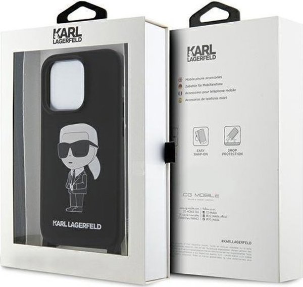 Σκληρή θήκη Karl Lagerfeld Karl Lagerfeld KLHCP15XSCBSKNK iPhone 15 Pro Max 6.7" μαύρη Crossbody Silicone Ikonik