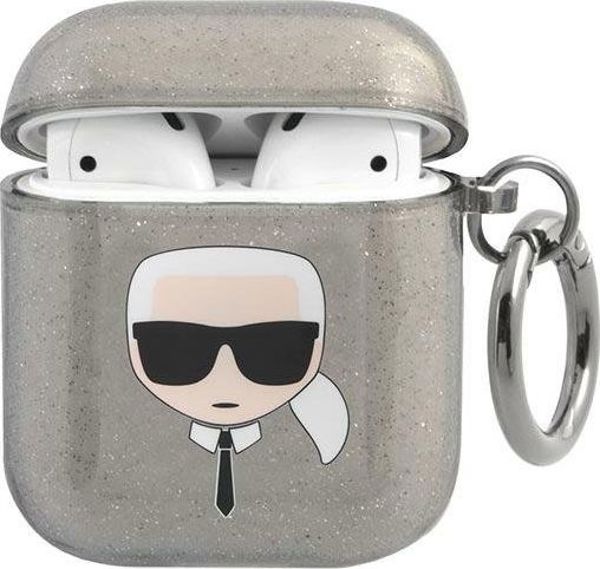 Θήκη προστασίας KLA2UKHGK Glitter Karl`s Head για AirPods 1/2 γκρι