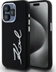 Σκληρή θήκη Karl Lagerfeld Karl Lagerfeld KLHCP15LSCMSMVK iPhone 15 Pro 6.1" μαύρη σιλικόνη με μεταλλικό λογότυπο Script
