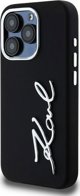 Σκληρή θήκη Karl Lagerfeld Karl Lagerfeld KLHCP15LSCMSMVK iPhone 15 Pro 6.1" μαύρη σιλικόνη με μεταλλικό λογότυπο Script