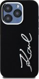 Σκληρή θήκη Karl Lagerfeld Karl Lagerfeld KLHCP15LSCMSMVK iPhone 15 Pro 6.1" μαύρη σιλικόνη με μεταλλικό λογότυπο Script