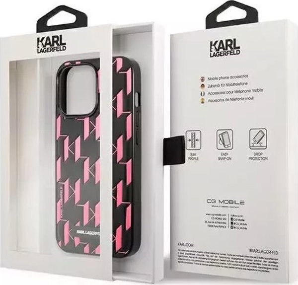 Karl Lagerfeld Karl Lagerfeld KLHCP13XMNMP1P iPhone 13 Pro Max 6,7" σκληρή θήκη ροζ Monogram Plaque