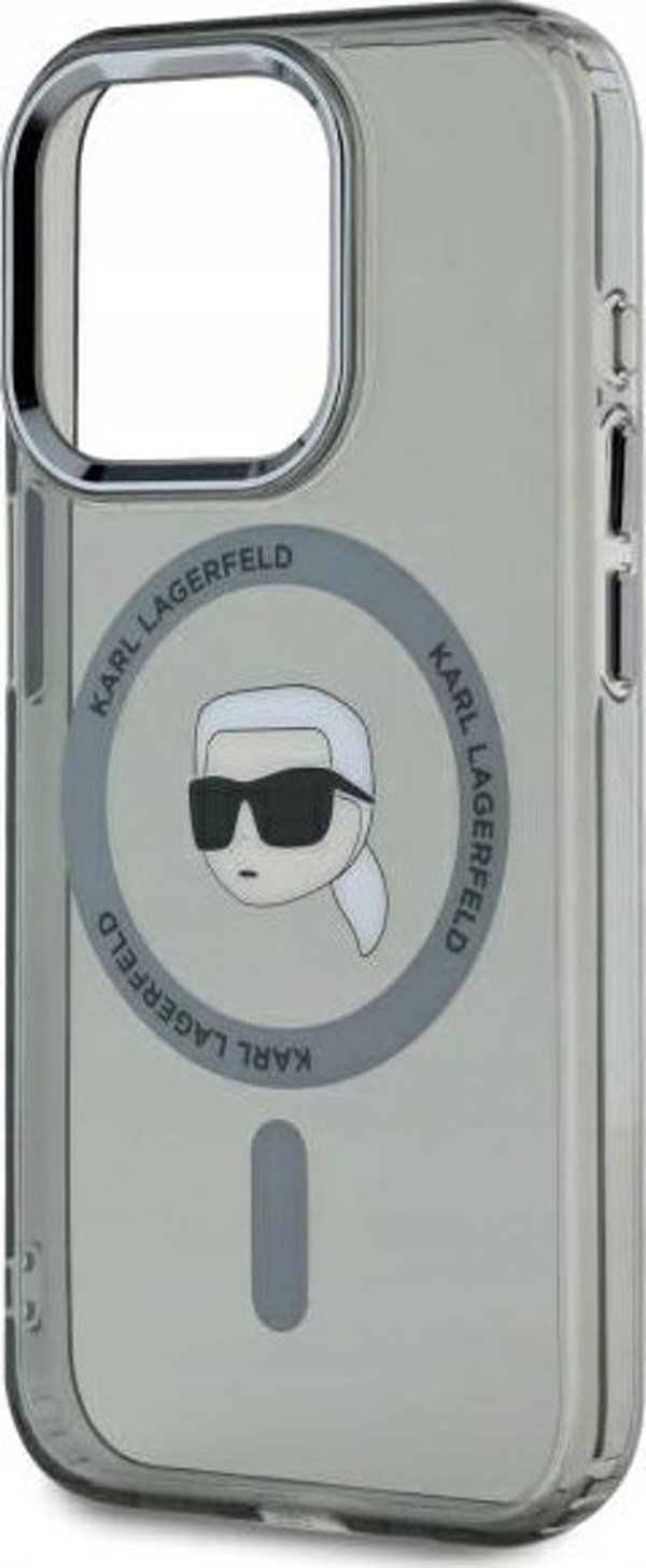 Θήκη Karl Lagerfeld Karl Lagerfeld KLHMP15LHLSKIK iPhone 15 Pro 6.1" μαύρο/μαύρο σκληρή θήκη IML Metal Karl Head MagSafe