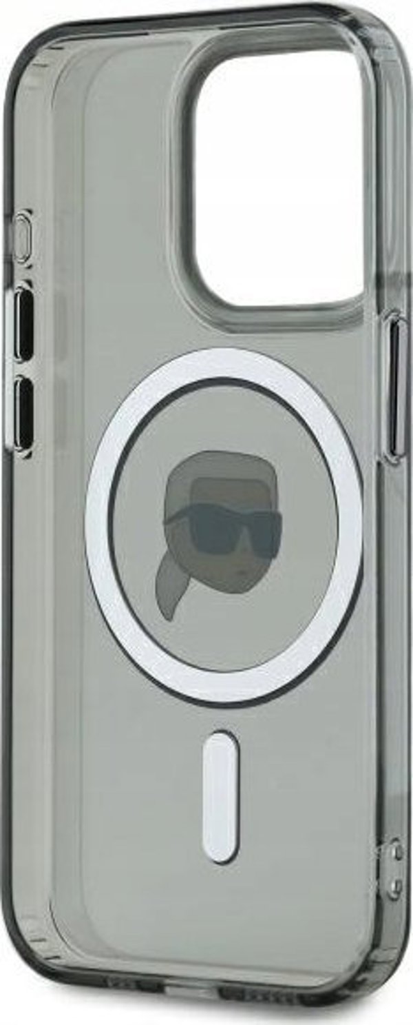 Θήκη Karl Lagerfeld Karl Lagerfeld KLHMP15LHLSKIK iPhone 15 Pro 6.1" μαύρο/μαύρο σκληρή θήκη IML Metal Karl Head MagSafe