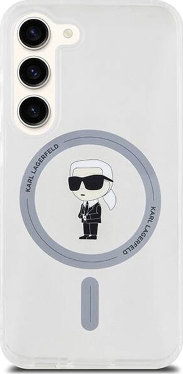 Κarl Lagerfeld Θήκη Karl Lagerfeld KLHMS23SHFCKNOT Samsung Galaxy S23 σκληρή θήκη IML Ikonik MagSafe διάφανη