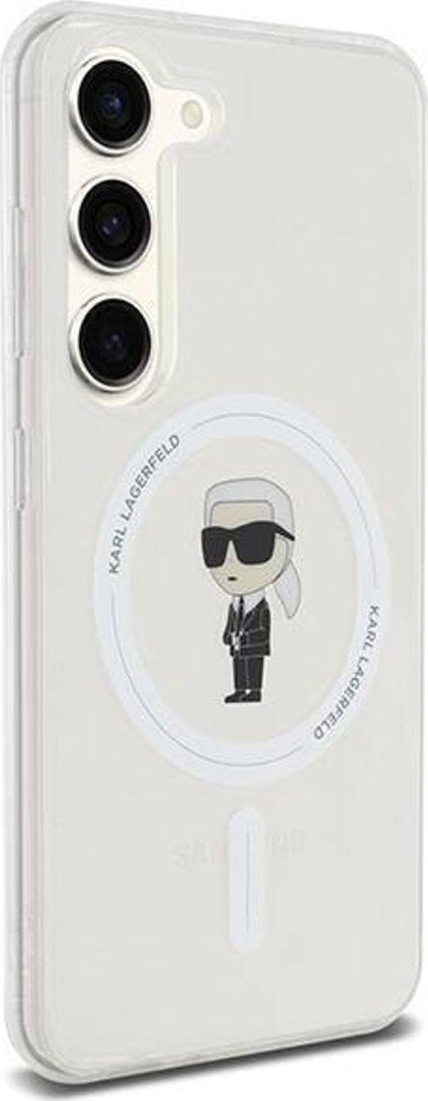 Κarl Lagerfeld Θήκη Karl Lagerfeld KLHMS23SHFCKNOT Samsung Galaxy S23 σκληρή θήκη IML Ikonik MagSafe διάφανη