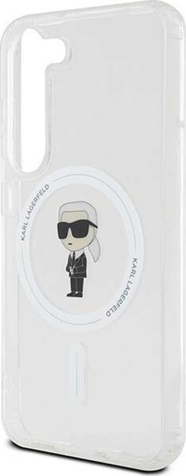 Κarl Lagerfeld Θήκη Karl Lagerfeld KLHMS23SHFCKNOT Samsung Galaxy S23 σκληρή θήκη IML Ikonik MagSafe διάφανη