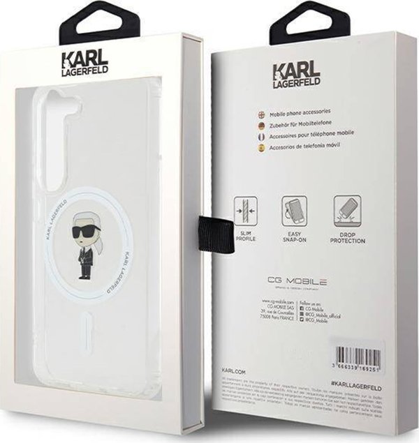 Κarl Lagerfeld Θήκη Karl Lagerfeld KLHMS23SHFCKNOT Samsung Galaxy S23 σκληρή θήκη IML Ikonik MagSafe διάφανη