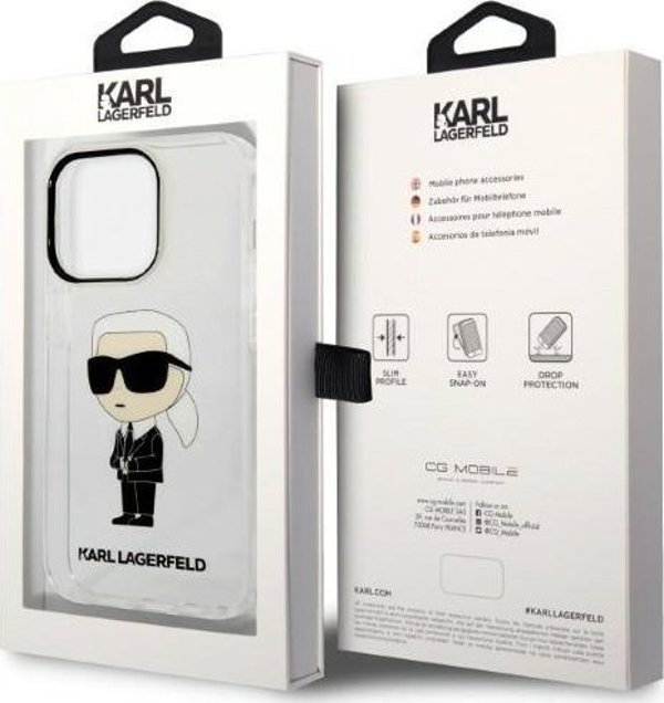 Διαφανής σκληρή θήκη Karl Lagerfeld KLHCP14LHNIKTCT Apple iPhone 14 Pro IML NFT Ikonik