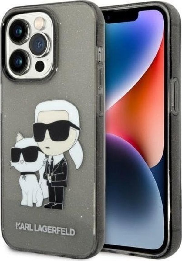 Θήκη Karl Lagerfeld Karl Lagerfeld Θήκη KLHCP14XHNKCTGK Apple iPhone 14 Pro Max μαύρη/μαύρη σκληρή θήκη IML GLIT NFT Karl&Choupette