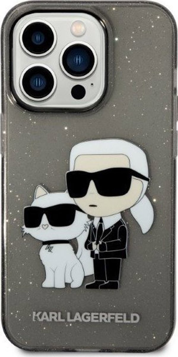 Θήκη Karl Lagerfeld Karl Lagerfeld Θήκη KLHCP14XHNKCTGK Apple iPhone 14 Pro Max μαύρη/μαύρη σκληρή θήκη IML GLIT NFT Karl&Choupette