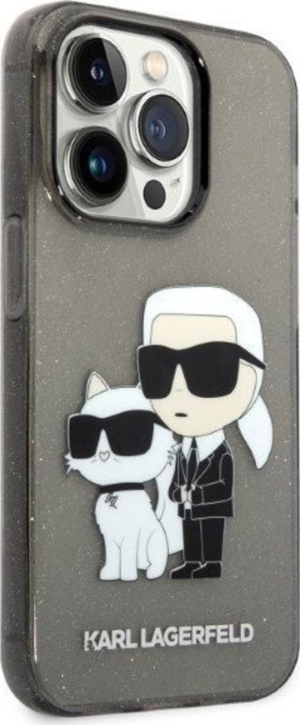 Θήκη Karl Lagerfeld Karl Lagerfeld Θήκη KLHCP14XHNKCTGK Apple iPhone 14 Pro Max μαύρη/μαύρη σκληρή θήκη IML GLIT NFT Karl&Choupette