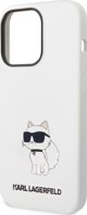 Σκληρή θήκη Karl Lagerfeld KLHCP14LSNCHBCH Apple iPhone 14 Pro λευκή Σιλικόνη Choupette