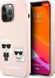 Case IPHONE 13 PRO MAX Karl Lagerfeld Hardcase Silicone Karl & Choupette Magsafe (KLHMP13XSSKCI) light pink