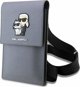 Τσάντα Karl Lagerfeld Saffiano Karl & Choupette Head (Klwbsakcpmg) Ασημί