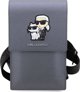 Τσάντα Karl Lagerfeld Saffiano Karl & Choupette Head (Klwbsakcpmg) Ασημί