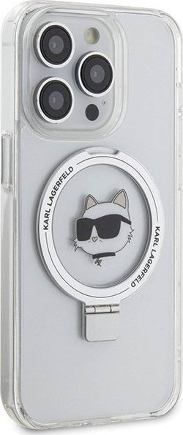 Karl Lagerfeld Karl Lagerfeld KLHMP15XHMRSCHH iPhone 15 Pro Max 6.7" λευκή/white σκληρή θήκη Ring Stand Choupette Head MagSafe