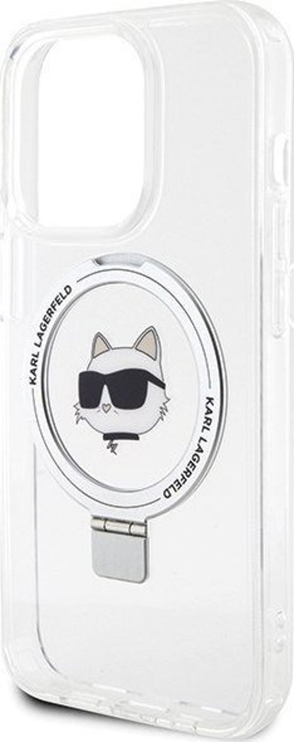 Karl Lagerfeld Karl Lagerfeld KLHMP15XHMRSCHH iPhone 15 Pro Max 6.7" λευκή/white σκληρή θήκη Ring Stand Choupette Head MagSafe