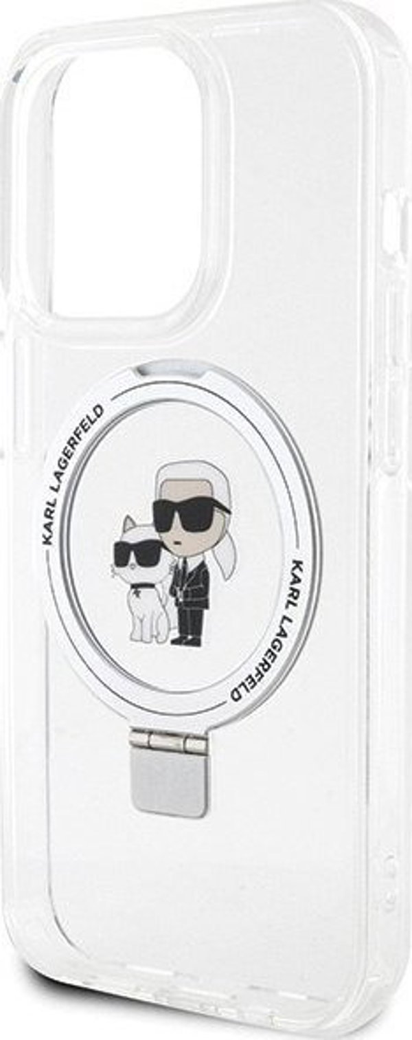 Karl Lagerfeld Karl Lagerfeld KLHMP14LHMRSKCH iPhone 14 Pro 6.1" λευκή σκληρή θήκη Ring Stand Karl&Choupettte MagSafe