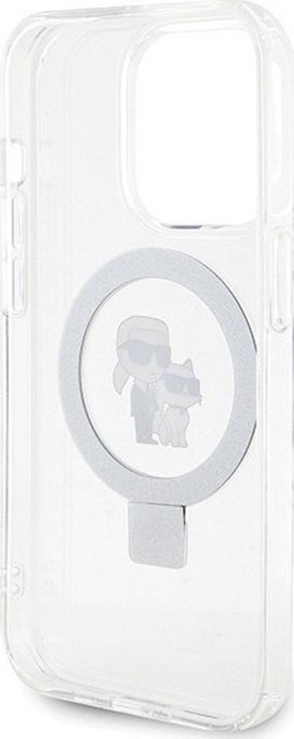 Karl Lagerfeld Karl Lagerfeld KLHMP14LHMRSKCH iPhone 14 Pro 6.1" λευκή σκληρή θήκη Ring Stand Karl&Choupettte MagSafe