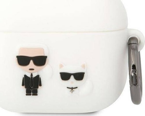 Κάλυμμα AirPods 3 Karl Lagerfeld KLACA3SILKCW λευκό Σιλικόνης Karl & Choupette
