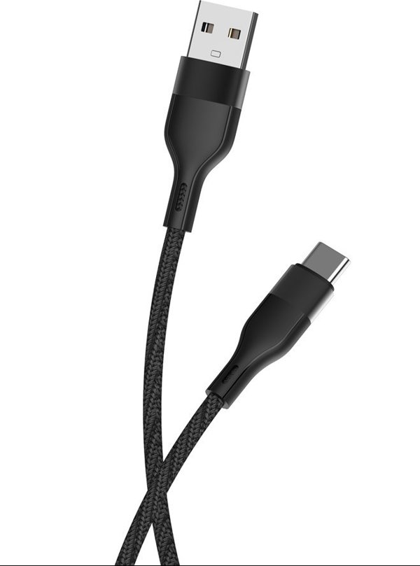 Καλώδιο USB MaxLife Maxlife καλώδιο MXUC-07 USB - USB-C 1,0 m 3A μαύρο νάιλον πρότυπο