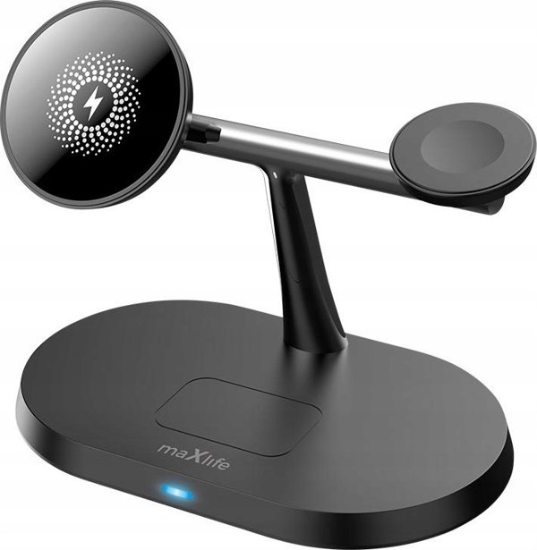 Φορτιστής Maxlife Maxlife ασύρματος φορτιστής 3σε1 15W, μαύρο (MXWC-03)