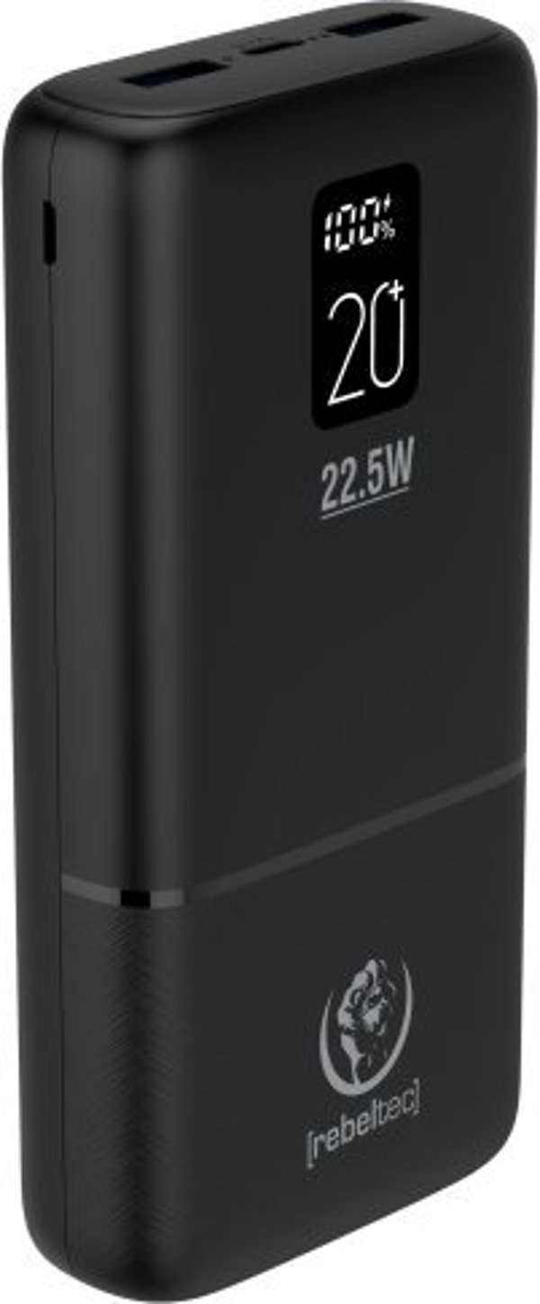 Powerbank Rebeltec P20 LCDPD 20000mAh Μαύρο