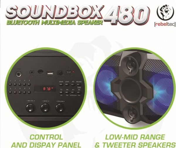 Ηχείο Rebeltec SoundBox 480 μαύρο (RBLGLO00037)