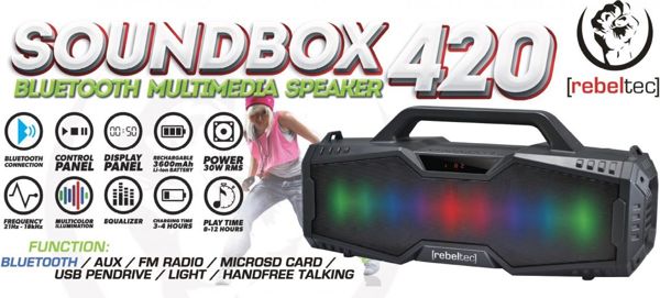 Ηχείο Rebeltec SoundBox 420 μαύρο (RBLGLO00027)