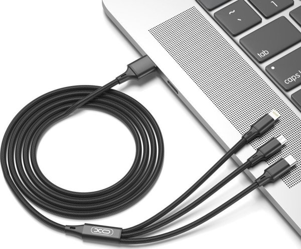 Καλώδιο USB XO Καλώδιο USB XO 3 σε 1 USB-C / Lightning / Micro 2,4A 1,2m (μαύρο)