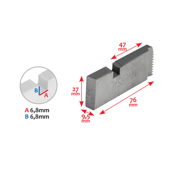 ΜΑΧΑΙΡΙΑ 1"-2" BSPT ΒΙΔΟΛ. TT-50A HSS 43330