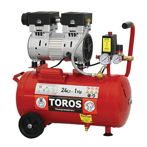 TOROS ΑΕΡΟΣΥΜΠΙΕΣΤΗΣ  OILFREE ΧΑΜΗΛΟΥ  ΘΟΡΥΒΟΥ 24LT, 1HP 40151