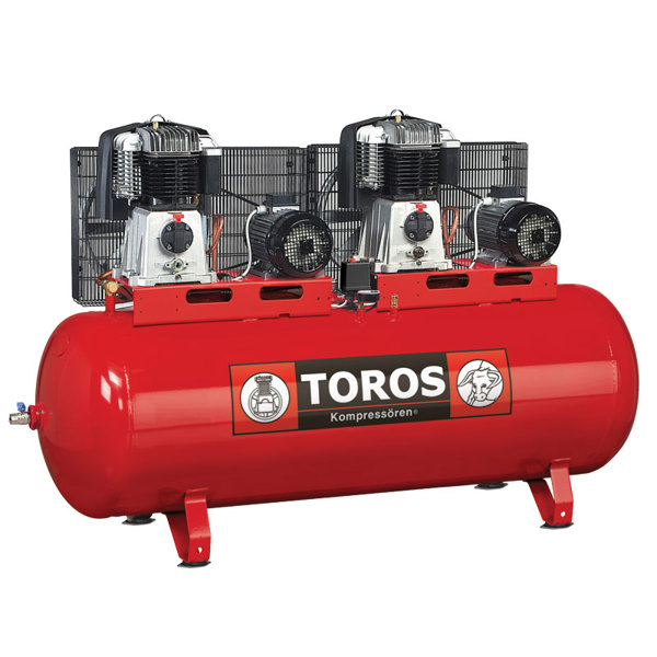 TOROS ΑΕΡΟΣΥΜΠΙΕΣΤΗΣ ME 2 ΚΕΦΑΛΕΣ ΜΕ ΙΜΑΝΤΑ 500LIT/15HP-(7,5+7,5)HP ΜΕ ΠΙΝΑΚΑ Υ/Δ 602072
