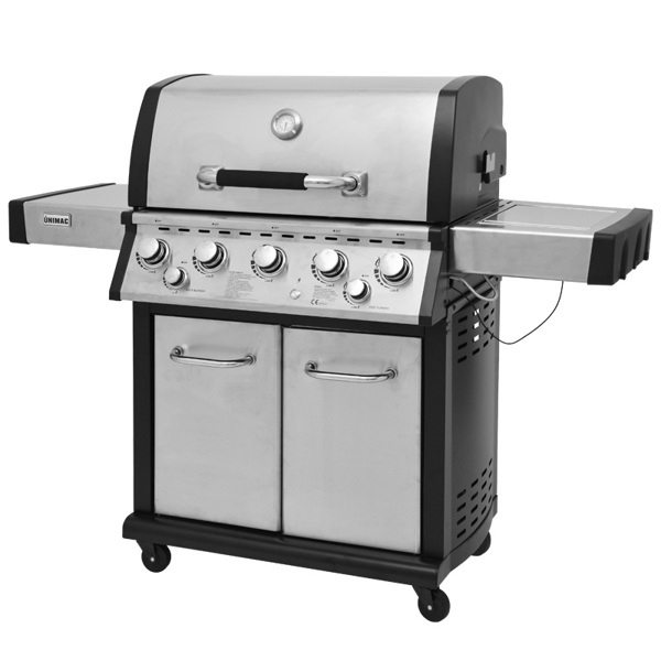 UNIMAC ΨΗΣΤΑΡΙΑ ΥΓΡΑΕΡΙΟΥ INOX BBQ PREMIUM LINE - 5 ΕΣΤΙΕΣ , 1 ΠΛΑΪΝΟ ΜΑΤΙ KAI 1 ΚΑΥΣΤΗΡΑ INFRARED 661319