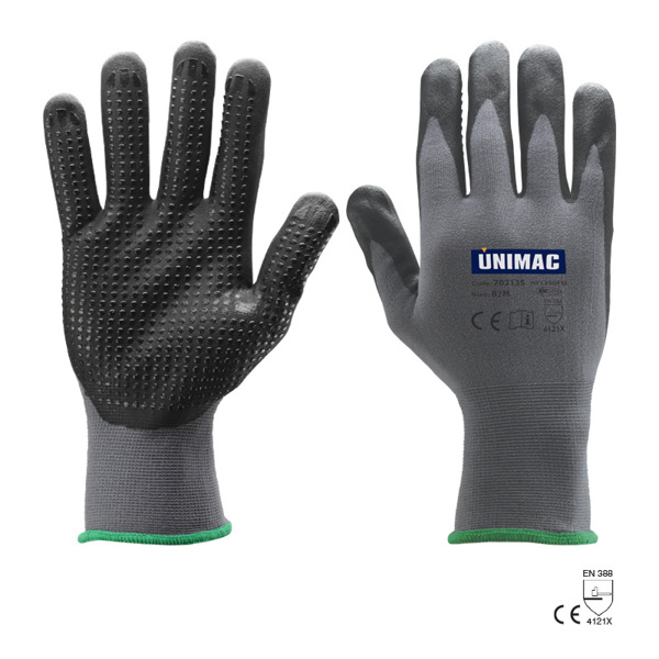 UNIMAC: ΓΑΝΤΙΑ NYLON SPANDEX ME ΕΠΙΚΑΛΥΨΗ ΝΙΤΡΙΛΙΟΥ - ΜΠΛΕ/ΜΑΥΡΑ - ΜΕΓΕΘΟΣ 9