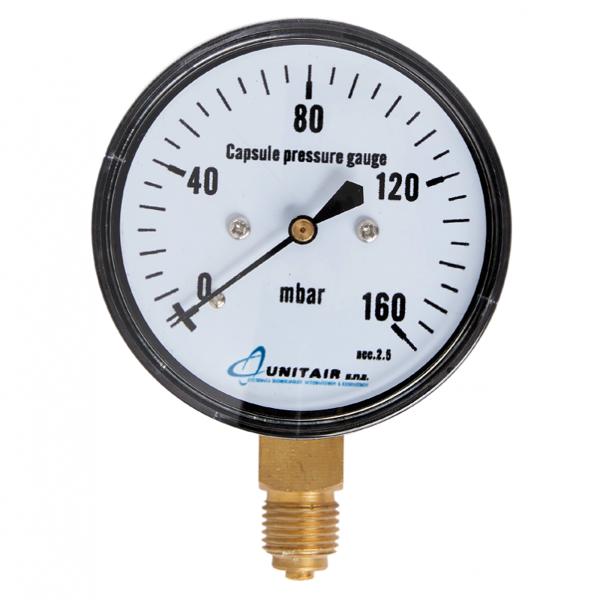Μανόμετρο Φ.63 κάθετο 1/4" σε mbar M1-063-M060  0 έως 60