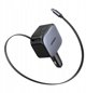 UGREEN Nexode 145W Fast Car Charger, 1x USB-A, 1x USB-C, 1x Ausziehbares USB-C Καλώδιο 70cm