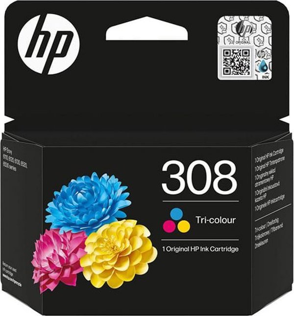 HP 308 Original Ink Cartridge Tri-color (Έγχρωμο) - Γνήσιο Δοχείο Μελανιού HP